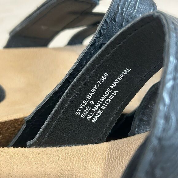 Savvy Slip-Ons Shoe Sandals Women’s Size 9 Color Black Velcro Strap Bark - Picture 7 of 12